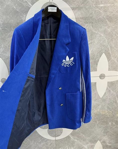 gucci adidas blazer blue|Gucci blazer price.